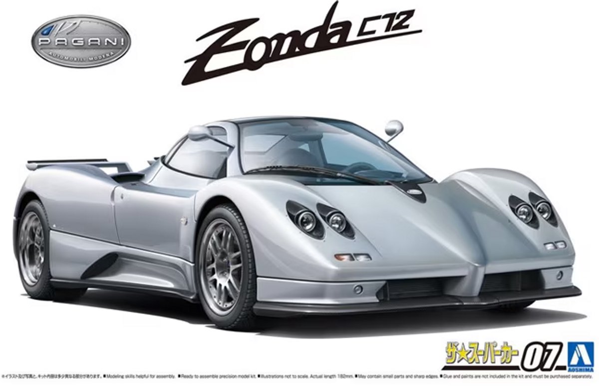 Aoshima Modelbouwpakket Militaire voertuigen - 05602 Pagani Zonda C12S '00 - Sport Auto Plastic - 1:24 - Modelbouw
