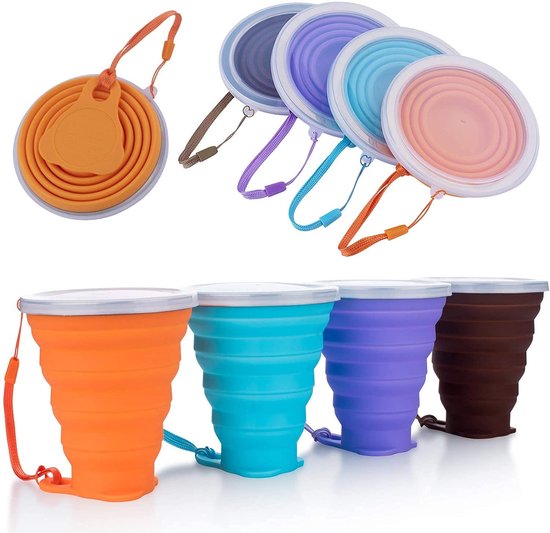 Opvouwbare reisbeker 250 ml met logo Opvouwbare reisbeker 250 ml met logo