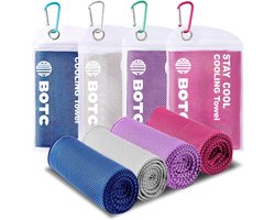 BOTC Towelling Sporthanddoek - Cooling Towel - 100x30cm - 1 set van 4 stuks - Ice Towel - Absorberend - Sneldrogend