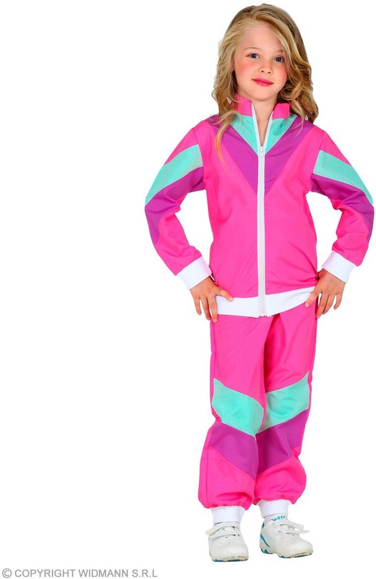 Roze 80's Party Trainingspak Kind - Maat 128