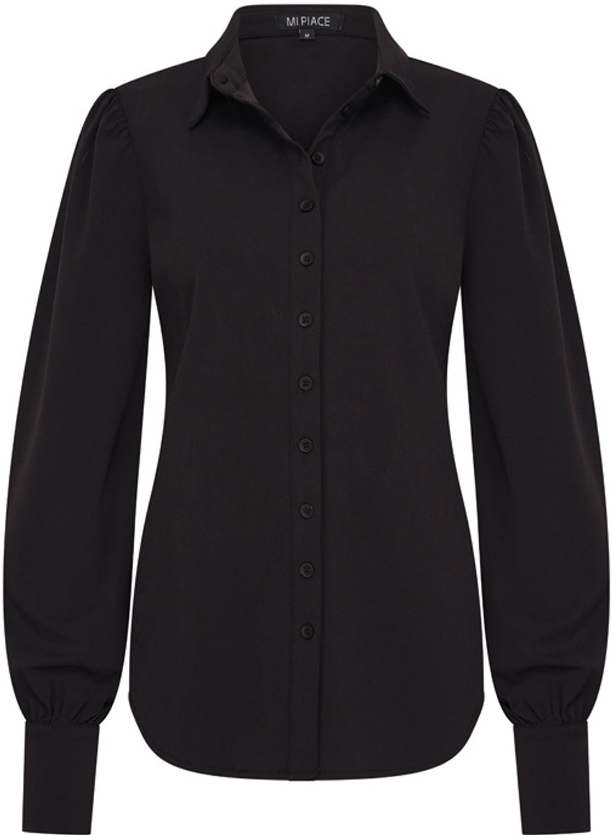 MI PIACE - Travel Blouse Pofmouw Uni Black 2037 - Maat : M