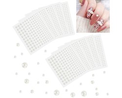 SLTAXAR 1650 stuks zelfklevende halve parels parelmoer halfronde parels 3/4/5/6 mm parelstickers crèmewit zelfklevende parels gezicht decoratieve parels om te lijmen knutselparels sieradenparels voor doe-het-zelf mobiele telefoon bruiloften