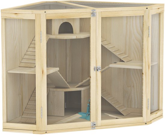 Houten Hamsterkooi met 3 verdiepingen - Hamsterkooi Kopen