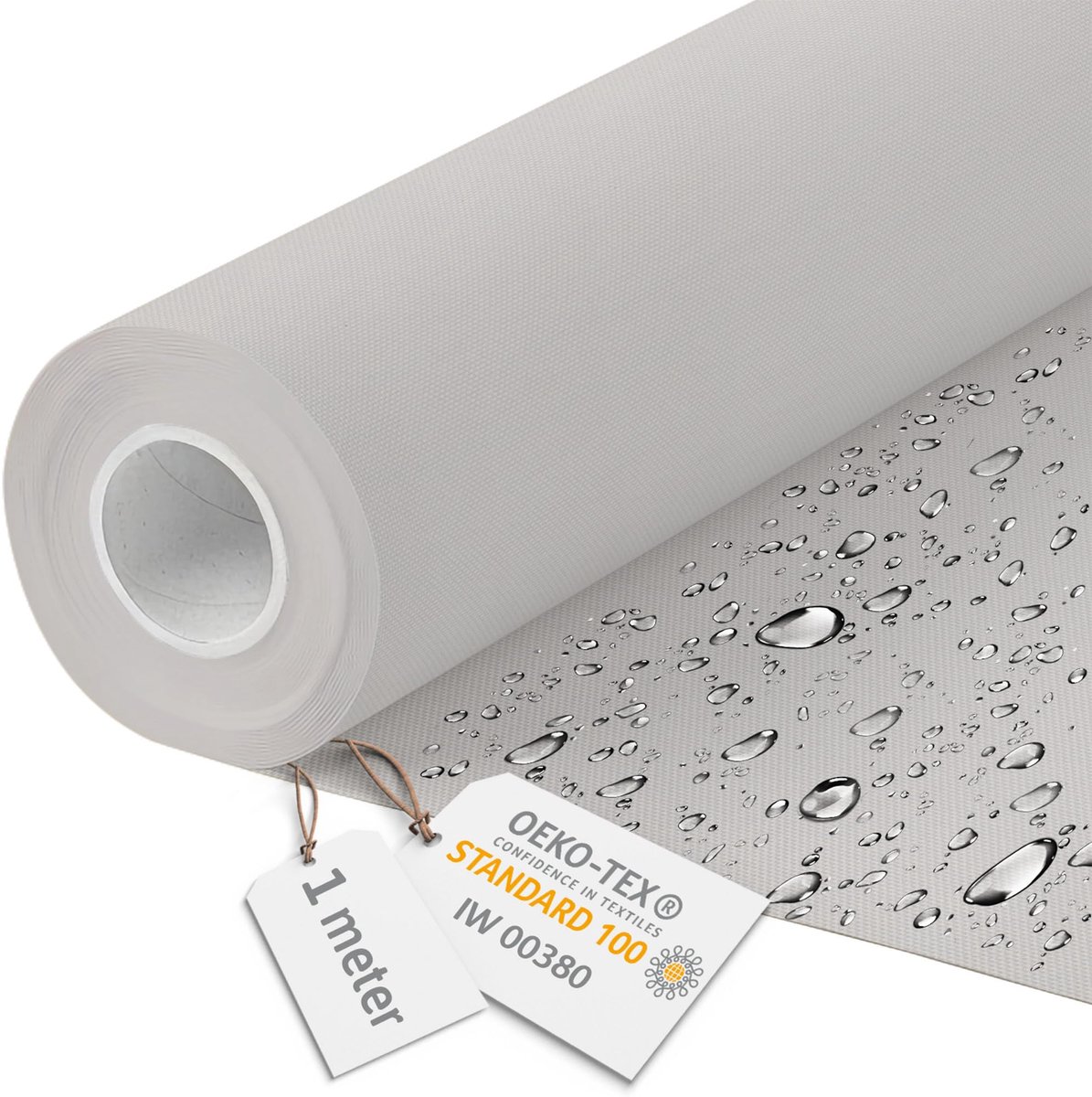 DreamRoots Canvas Waterdicht - Meubelstof per meter 160 cm breed - Waterafstotende stof 220 g/m2 600D - Zonneschermstof Waterdicht per meter Pale Grey 1M