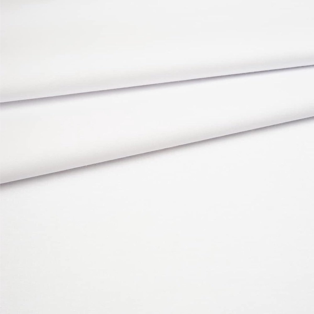 Fabreco - 100% Premium Katoenen Stof per Meter, Effen, 5 m x 160 cm | 220 g/m - Zacht, duurzaam en huidvriendelijk | Stoffen voor Naai- & Decoratiedoeleinden | Stoffen per Meter - Stof | Wit