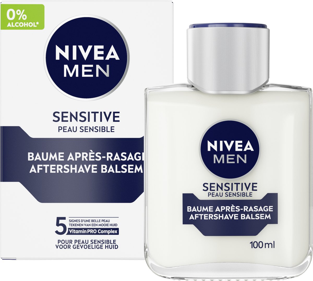 NIVEA MEN Sensitive Aftershave Balsem - Aftershave Balm - Alcoholvrij - 100ml op Prijzenvolger.com