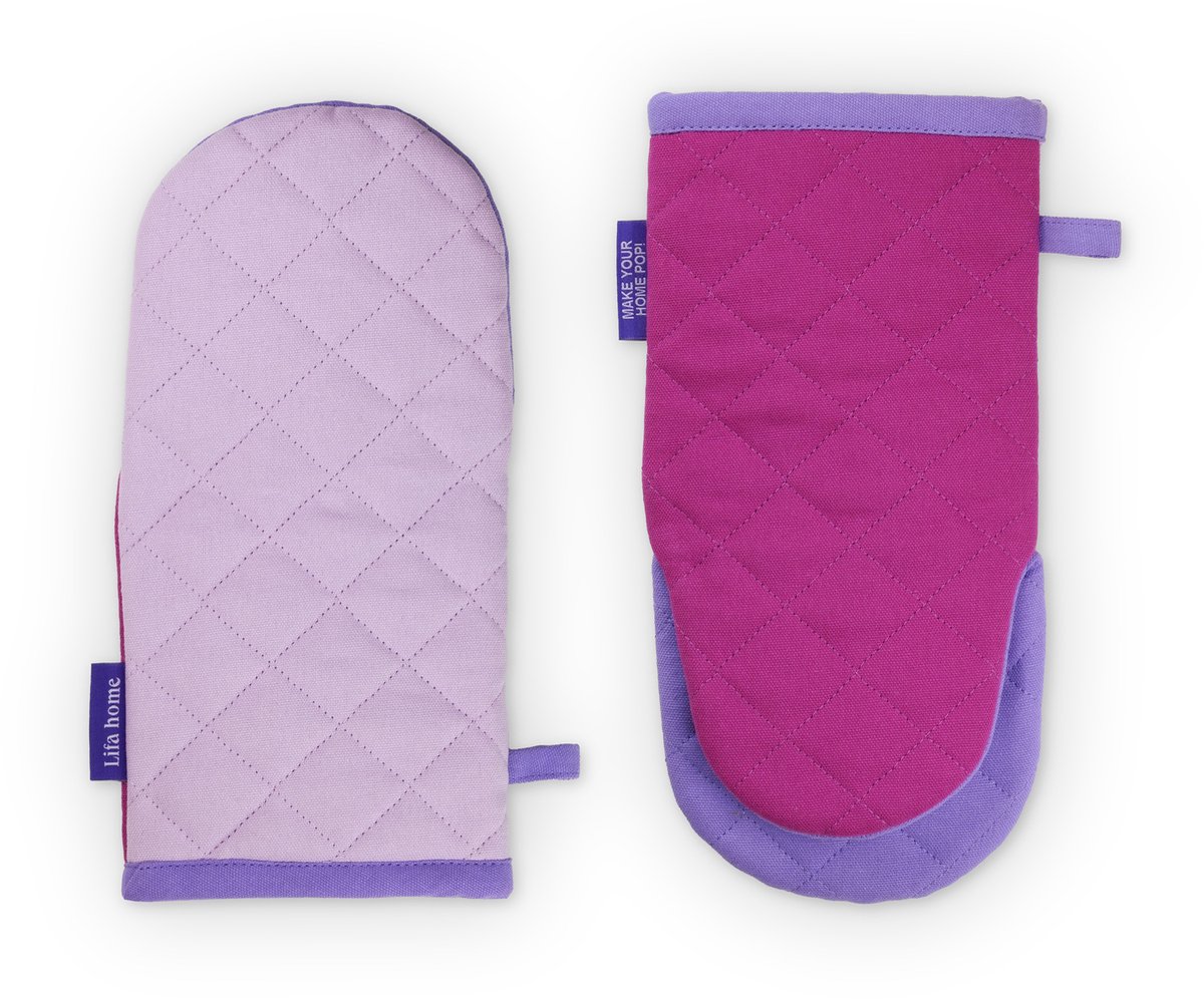 Lifa home Vivid Violet Ovenwanten set – 15 x 30 cm – 2 stuks – Paars