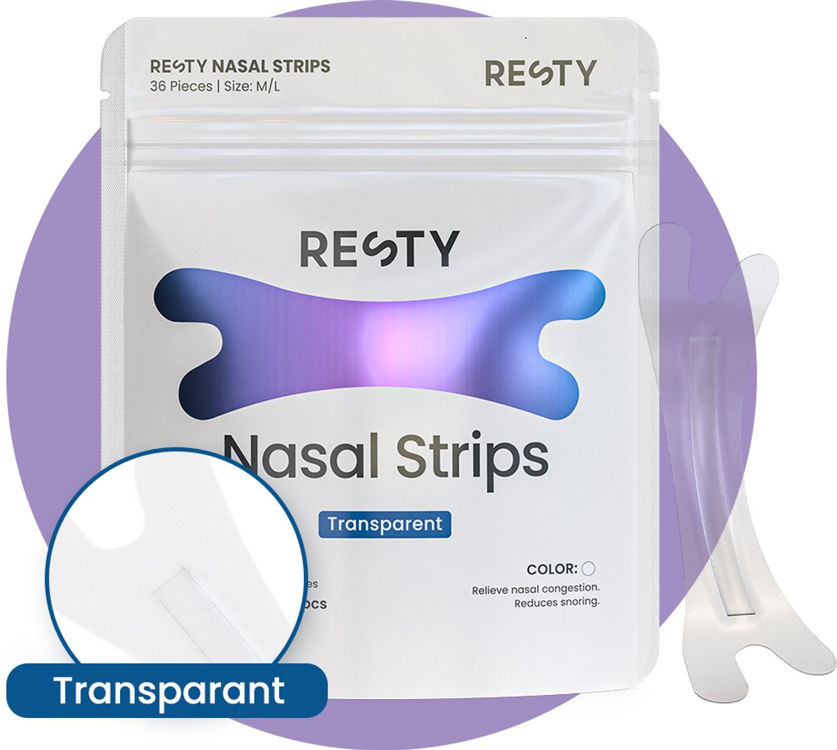 Resty Transparante Neusstrips productafbeelding