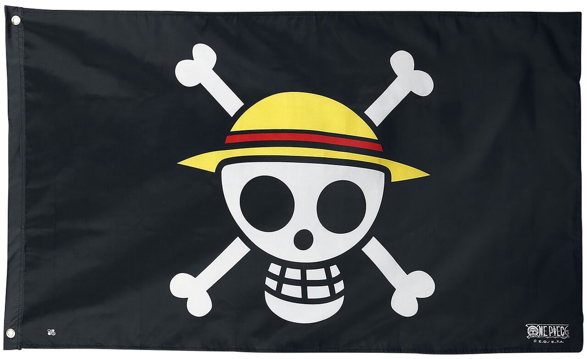 One Piece Skull Vlag zwart Polyester -