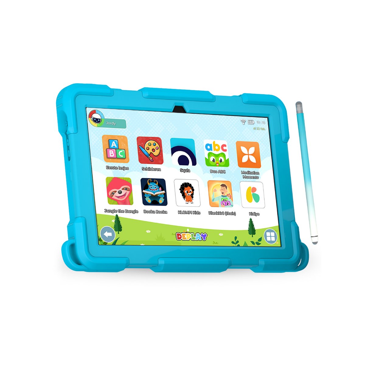 DEPLAY Kids Tablet PRO 4 - Kindertablet - Kindertablet vanaf 3 jaar - 6000 mAh Batterij - Ouderlijk Toezicht - Pen, Beschermhoes & Screenprotector - Android 14 - Tablet Kinderen - 10 Inch - Blauw