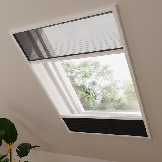 Dakraam hor plissegordijn Multi - Verduisterend - Black - 100 x 160