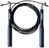Trebin Verstelbaar Springtouw – Jump Rope – Professioneel Speed Rope met Stalen Kabel & Aluminium Handvatten – Inclusief Mesh Opbergzakje – Zwart
