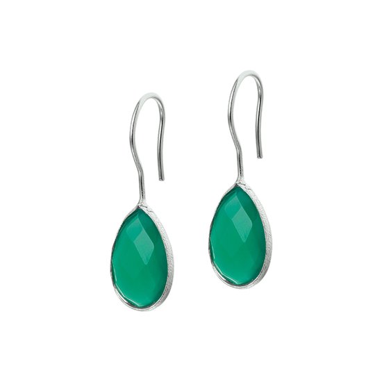 GLAMS - Boucles d'oreille Agate Crochet Français - Argent