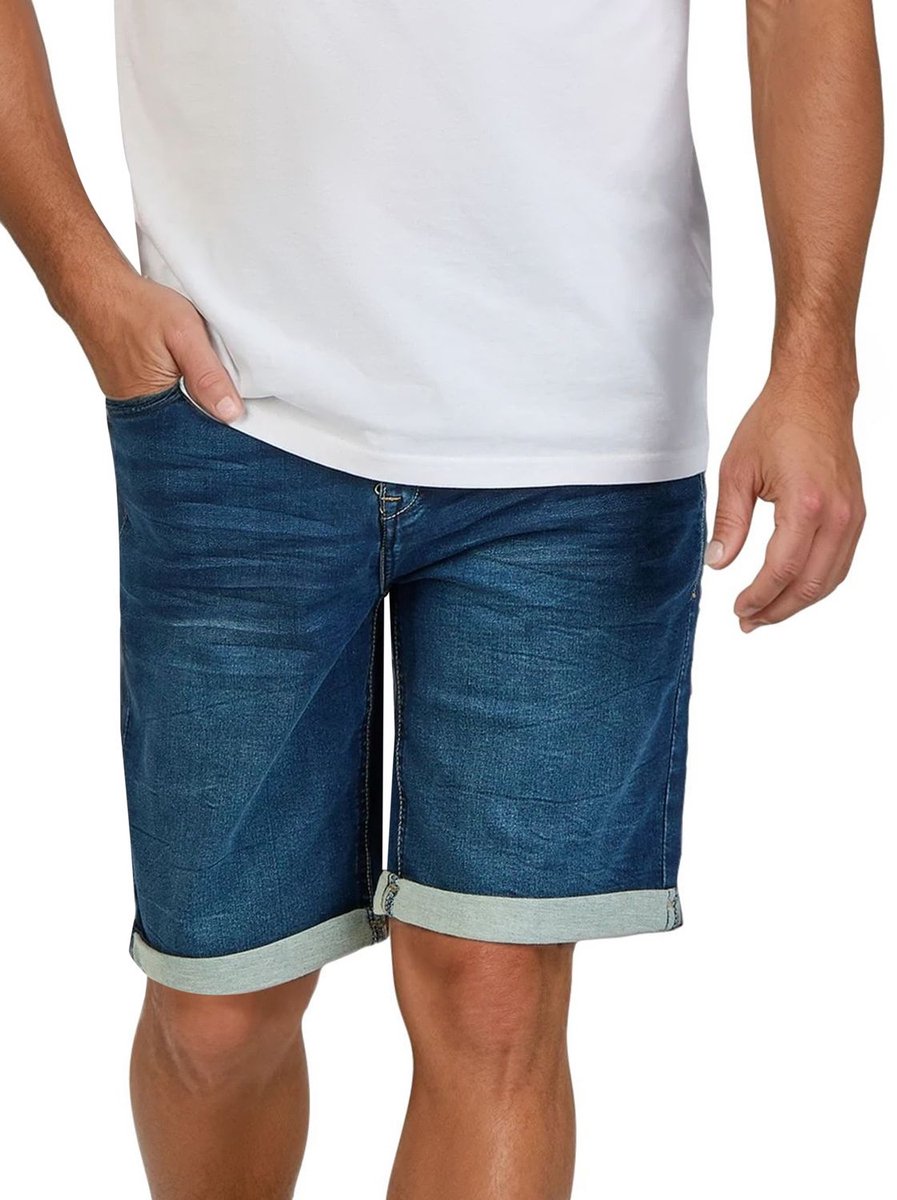 DENIMFY Heren Short Broeken DFAri regular/straight Fit Blauw Volwassenen