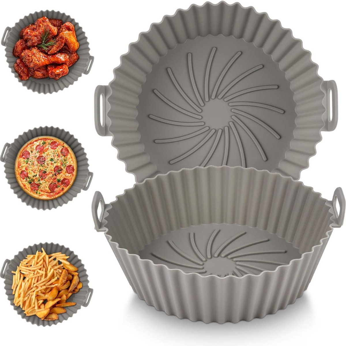 Airfryer Accessoires - Bakpapier - Siliconen Bakje - Mand - Spatels - Oven Rek