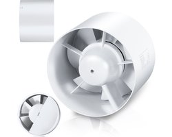 Buisventilator – Afzuigventilator – Vochtige Ruimtes – Stille Werking Terugslagklep – Ø100mm 130m³/uur – Wit