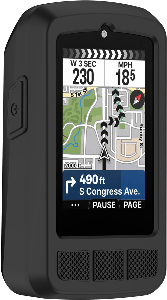 Beschermhoesje + screenprotector voor Wahoo Elemnt Bolt 3 - Siliconen beschermhoes voor fietsnavigatie - zwart
