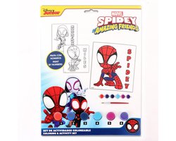 Set de Peinture par numéros Spidey – Peinture avec Spidey et ses amis – Comprend Peinture, pinceau et toile – Loisirs créatifs pour Enfants – Thema Super-héros Marvel