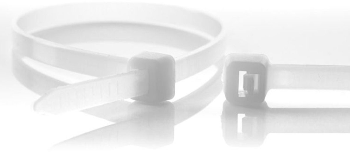 Hersluitbare Kabelbinders - 200 x 4,8mm - Trekkracht tot 22,2kg - 100 stuks - Transparant