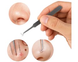 Comedonenlepel I Acne Verwijderaar I Mee-eters & Acne Pincet I Puisten Verwijderen I RVS I Zilver