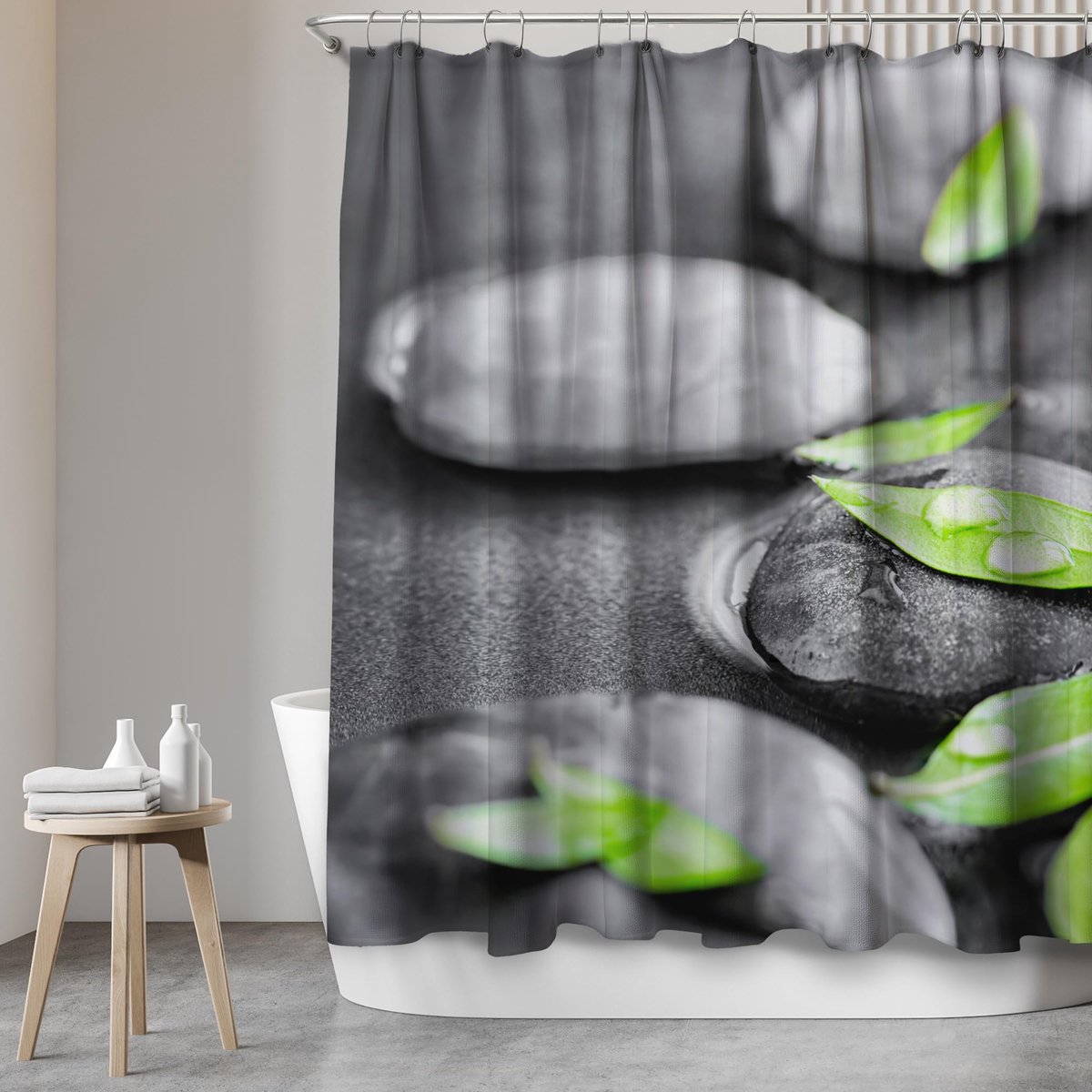 Ibenzoa® Stijlvol en Antibacterieel Douchegordijn met Motief voor Bad en Douche, 180 x 200 cm, Inclusief Ringen