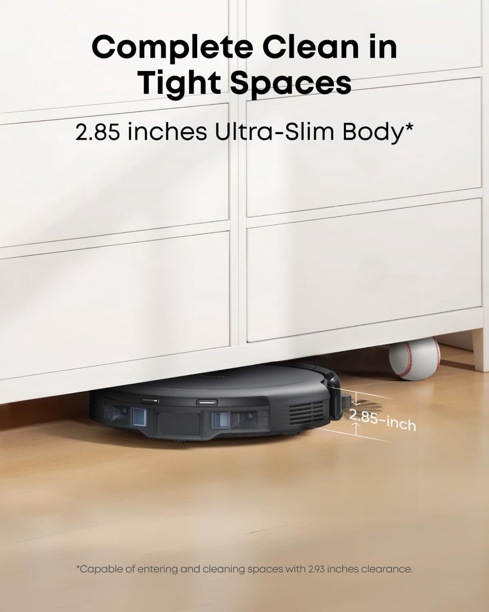 Afbeelding 2 van eufy Auto-Empty C10 - Robotstofzuiger met Vervangingssets - Slanke behuizing van 7,2 cm - Tapijtreiniger - Edge expansion borstel - Automatisch legen - Point laser en multi-infrarood navigatie