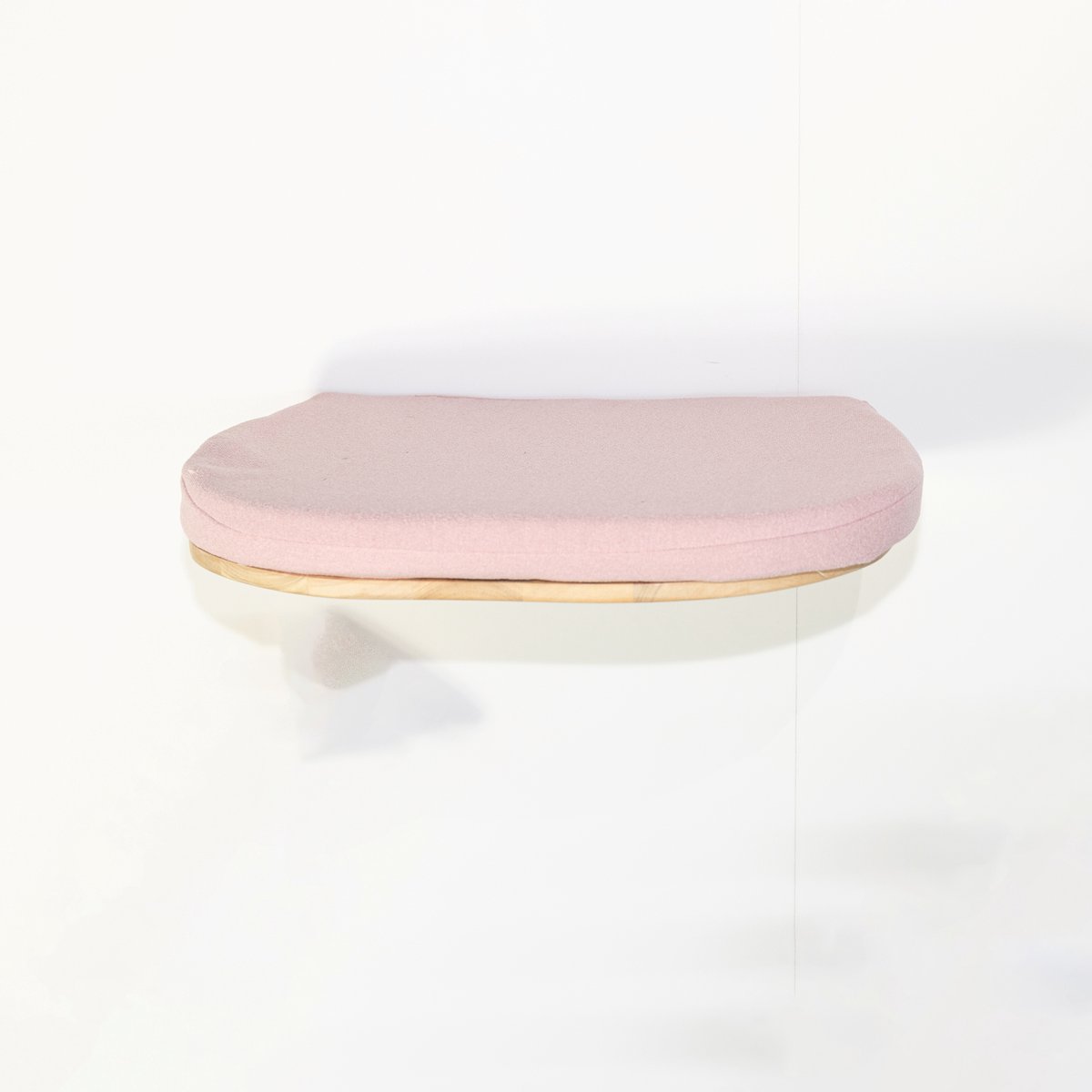 RHRQuality Wandmeubel Klimmuur Kat – Luxe Kattenbed 50 cm – Draagkracht tot 20KG – Voor Grote Katten – Met Verwijderbaar Kussen – Roze