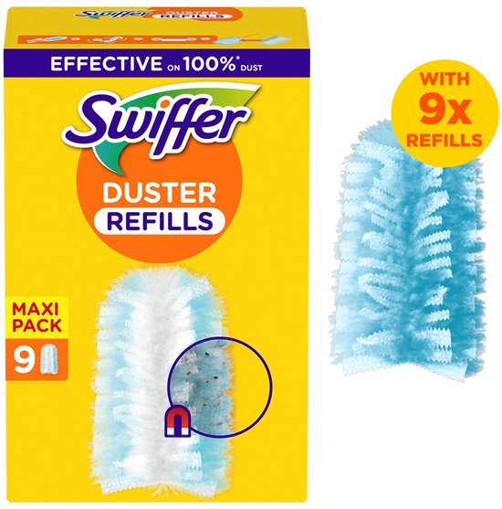 Swiffer Duster Trap & Lock - 9 pièces - Recharge de lingettes anti-poussière