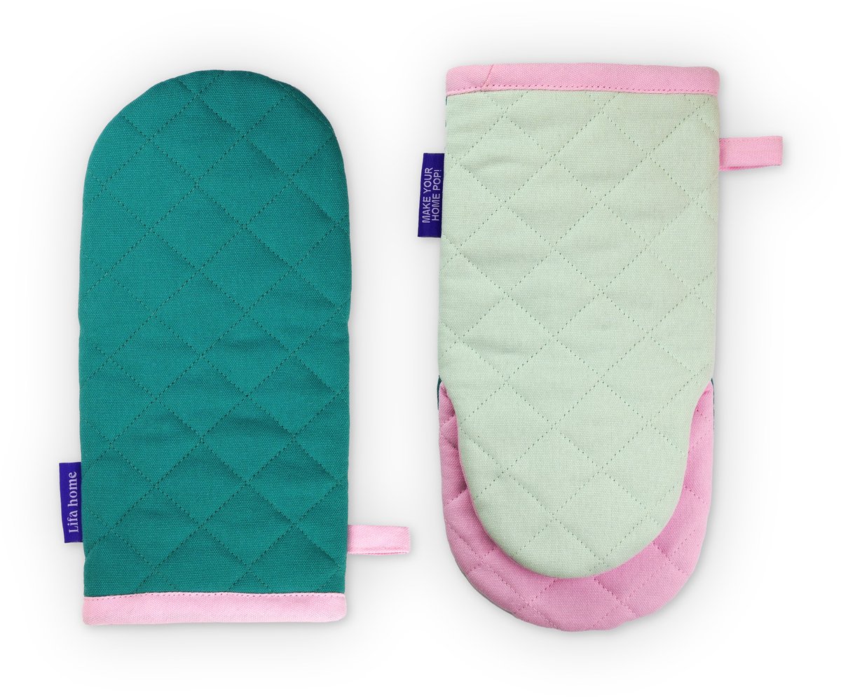 Lifa home Forest Dew Keuken Ovenwanten set – 15 x 30 cm – 2 stuks – Groen
