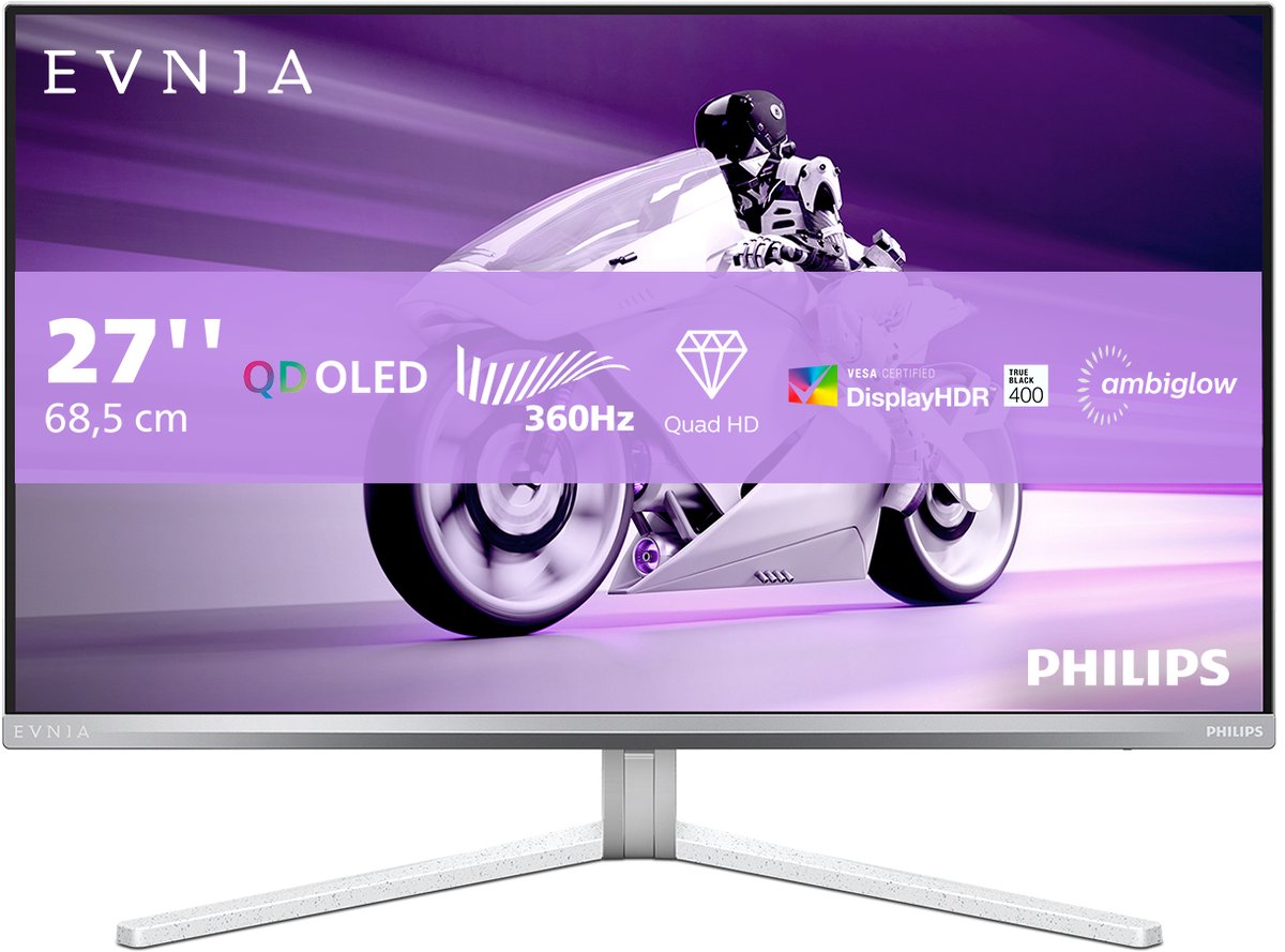 Philips Evnia 27M2N8500/00 oled-monitor 360 Hz, HDMI, DisplayPort, USB, Audio