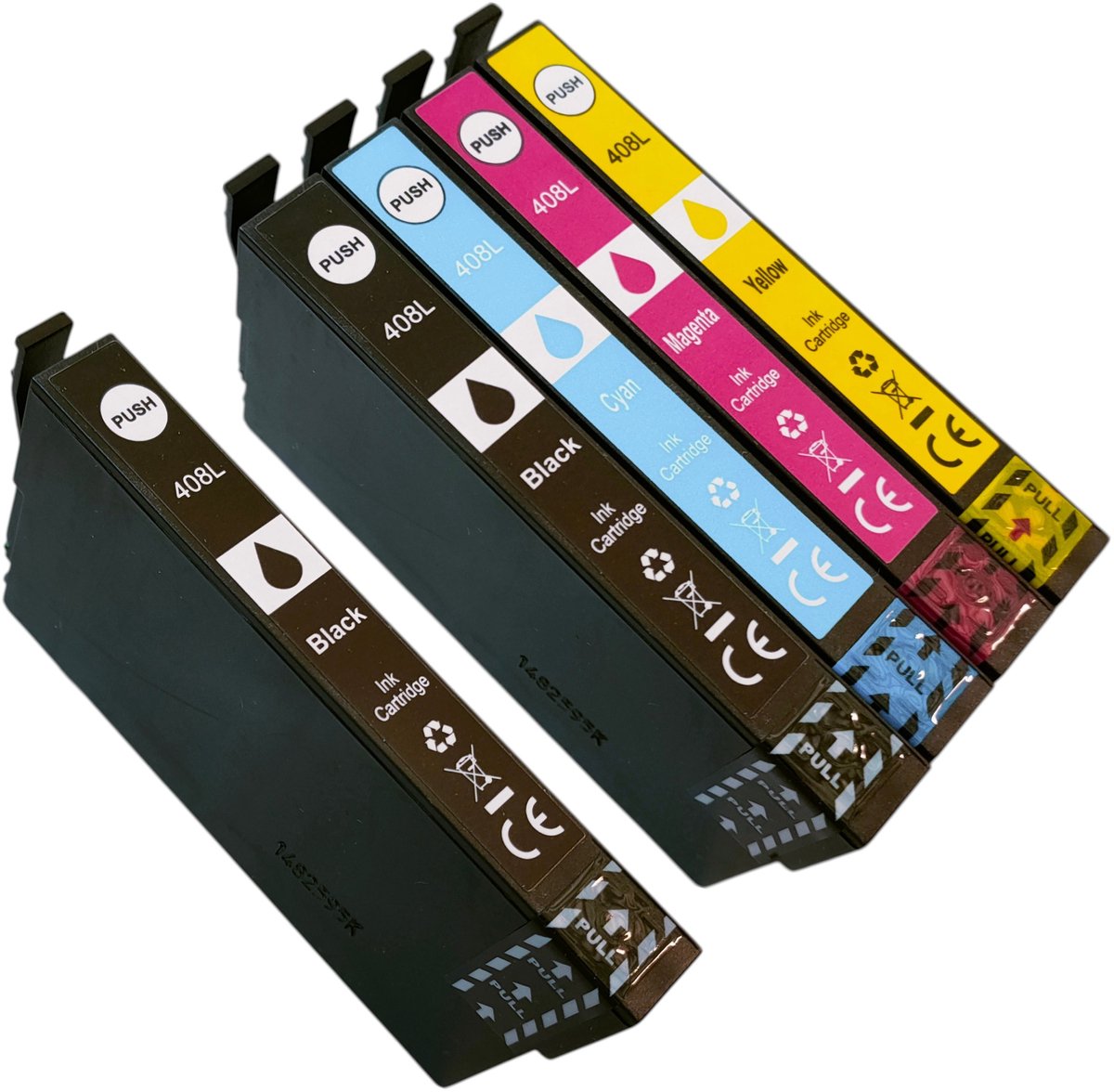 KATRIZ® Huismerk Cartridge 408L – Set van 5 (2x Zwart, 1x Cyaan, 1x Magenta, 1x Geel) – Compatible met Epson WorkForce Pro WF-C4310DW / WF-C4810DTWF – Hoge Capaciteit – Alternatief voor Epson 408 / T408L