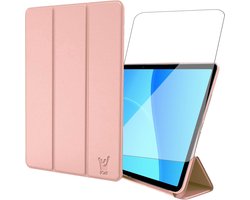 Hoes en Screenprotector geschikt voor Oppo Pad SE (11 inch – 2025) / OnePlus Pad Lite – Tri-Fold Smart Bookcase met Auto/Wake Functie – Rose