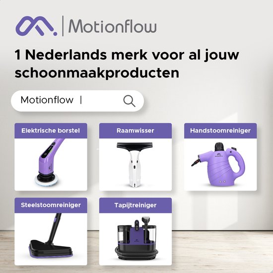 Motionflow 4-in-1 Tapijtreiniger - Verwarmingsfunctie en zelfreinigend - Vlekkenreiniger - Reinigingsmachine voor bank, vloer, auto en tapijt - Zetelreiniger met 4 Borstels / opzetstukken - Carpet Cleaner inclusief Schoonmaakmiddel