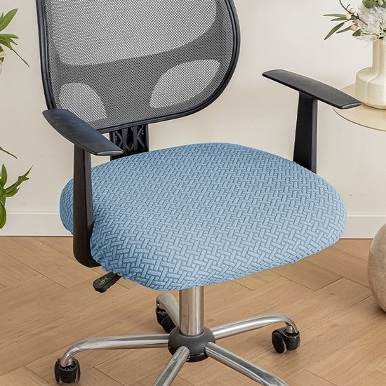 Stoelbeschermers Stoelhoezen Computer Bureaustoelhoes, Split Stretch Spandex Stoelhoes, Maïszijde Stof Afneembaar Wasbaar Roterende Draaistoel Beschermhoezen (geen stoel), Blauw, 10 STKS (Color : Blu