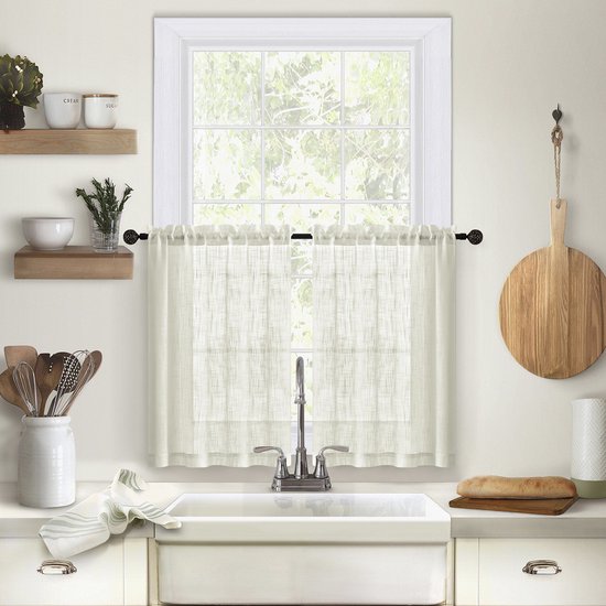 Vitrage, gehaakte korte vitrage, voor badkamer, keuken, café, buiten