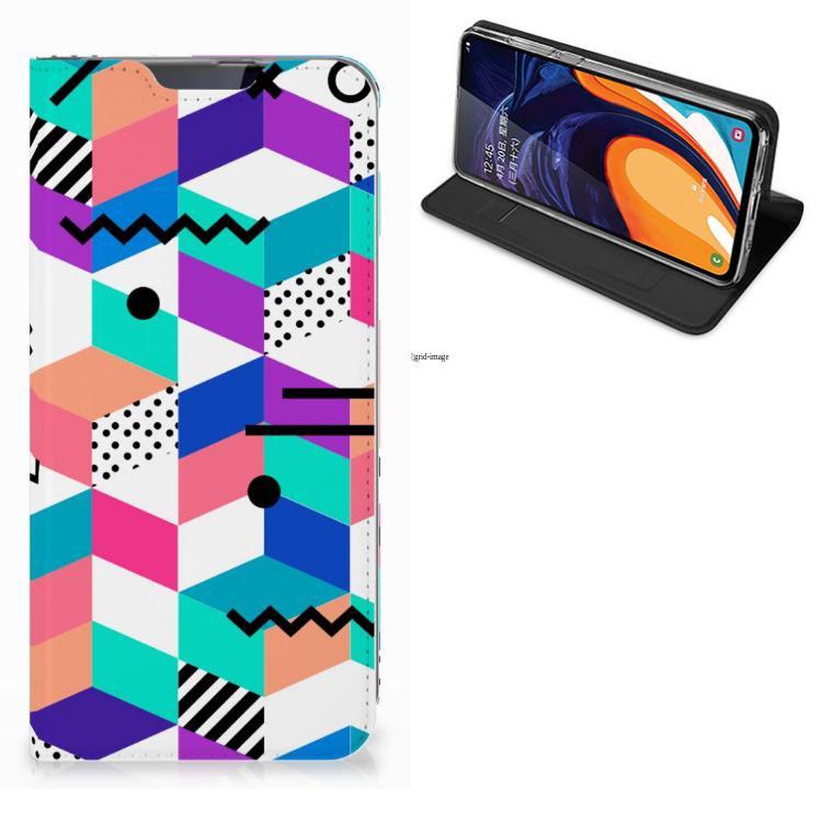 Samsung Galaxy A60 Stand Case Blokken Kleurrijk
