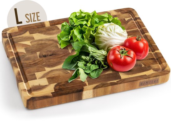 Namture Snijplank Hout Acacia L 33 x 24 cm – Extra Dik 2,5 cm – Premium Olie – Kopshout – Antislip