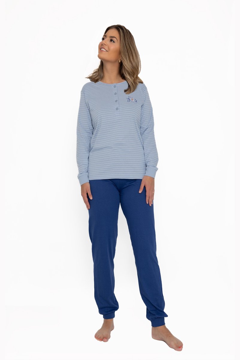 Cocodream Quality Cocodream - dames pyjama 611851 - 100% katoen - blauw