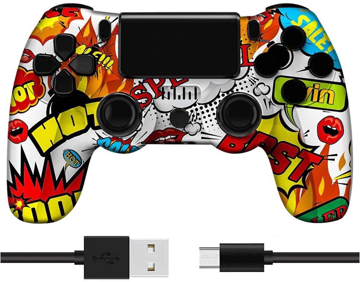 NAXSIR ps4 controller- Bluetooth Draadloos - Geschikt voor PS4/PC -USB-C opladen - Dubbele Trillingsmotoren - Sixaxis Sensor