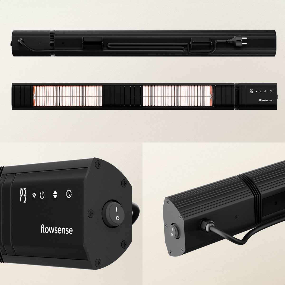 Flowsense Heater - Terrasverwarmers 3000W - Elektrisch Hangend - Infrafrood Verwarming - Voor 35m2 ruimtes - Binnen & Buiten - Incl. Afstandsbediening – foto 6