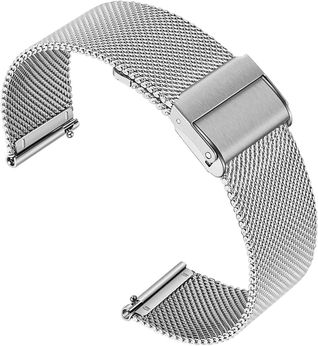 JGS Premium - Quick Release Mesh Horlogeband van Metaal voor Mannen en Vrouwen - Dubbele Gesp - Universeel voor Smart Horloges - Seiko Compatibel.