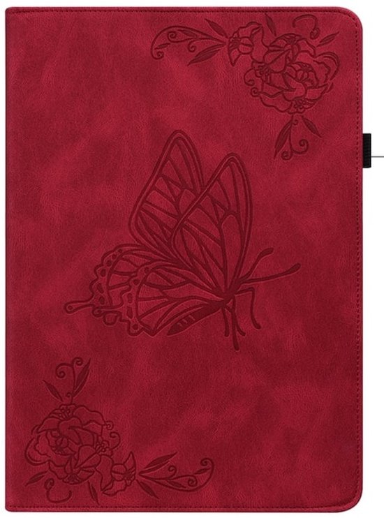 Étui de protection pour Xiaomi Redmi Pad SE - 11 - 2023 - Papillon - Rouge