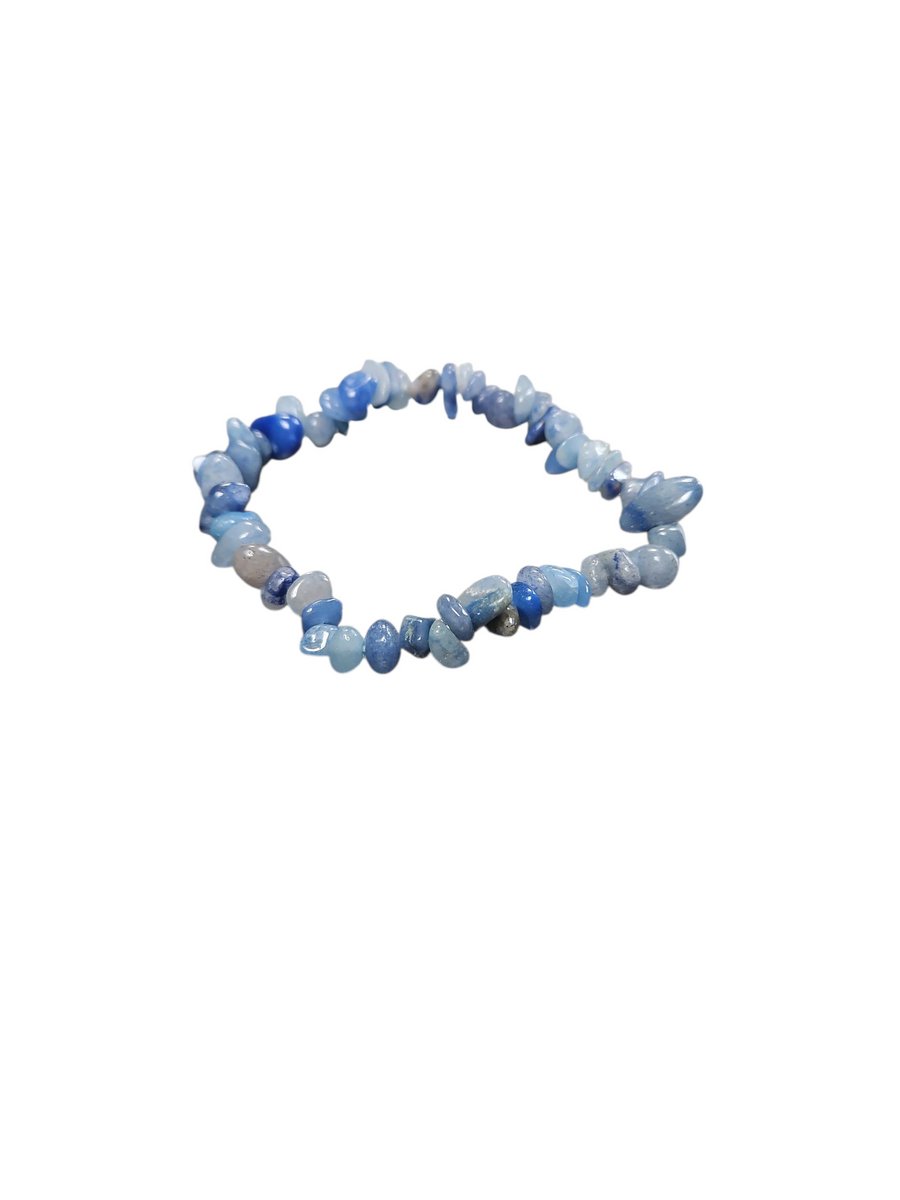 Armband Blauwe Aventurijn chips elastisch