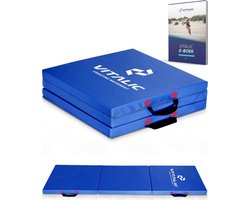 Opvouwbare Fitness en Yoga Mat (3cm dik) MET 4 WEKEN DUREND KRACHT EN MOBILITEITSCHEMA GEMAAKT DOOR ONZE FYSIO – 180×60×3 cm – Anti-Slip en met Draagtas
