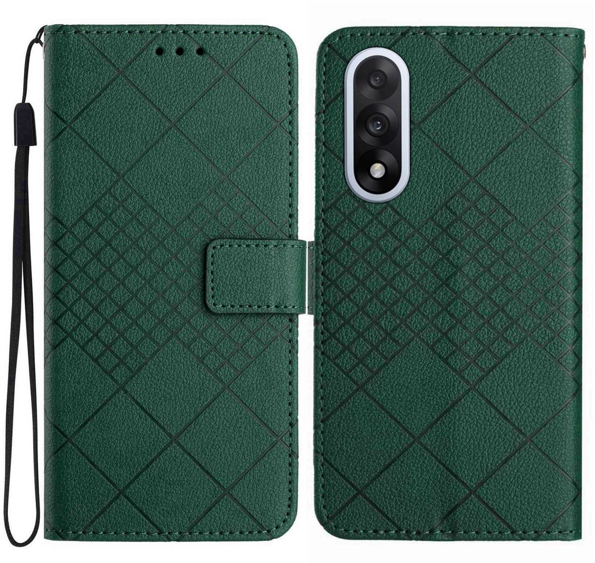 Coverup Hoesje - Geschikt voor OnePlus Nord 5 Hoesje - Coverup Rhombus Book Case - Groen