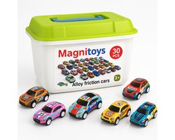 MagniToys® Auto Speelgoed- 30 Auto’s - Raceauto's, Auto’s Voor Jongens- Cadeauset met 30 Auto’s