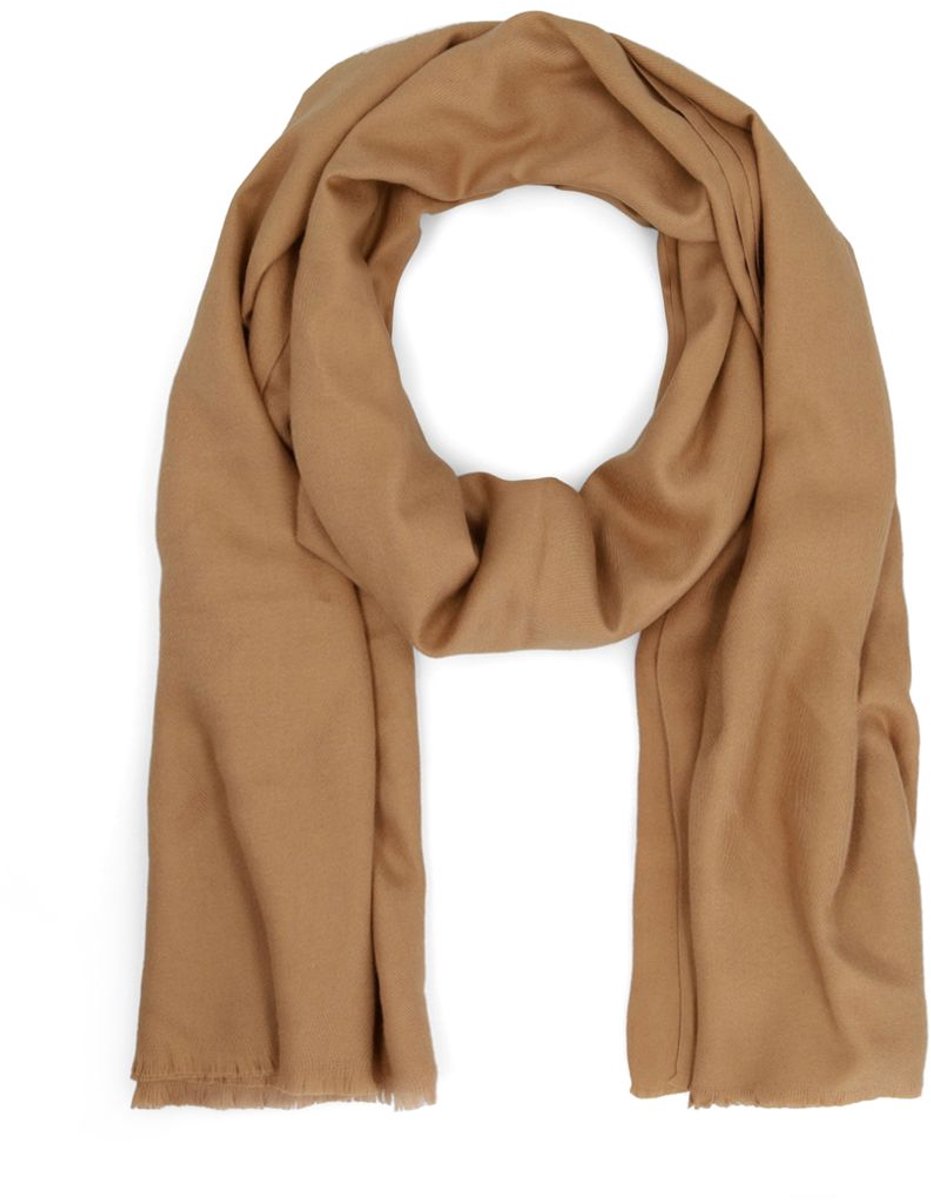 Manfield - Dames - Beige & cognackleurige sjaal - Maat 1