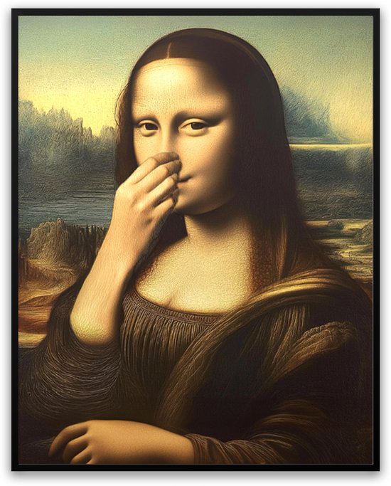 Mona Lisa Toilet Fotolijst 30 x 40 cm - WC - Badkamer - Kunst - schilderij - Poster - Canvas