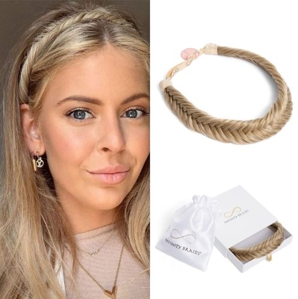 Infinity Braids - Jolie Fishtail Braid - Haarband - Haarband Dames - Haarbanden - Haarband Meisje - Jolie Spring Lush