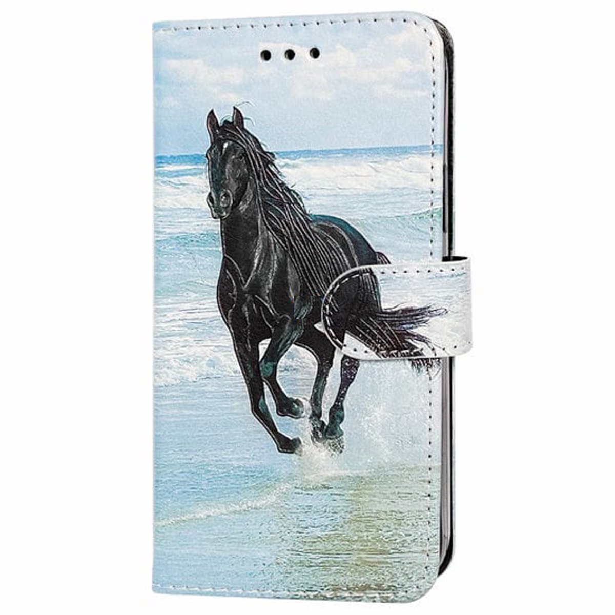 Multimedia & Accessoires Lederen Wallet Book Case Paard Print – Blauw - met Magnetische Sluiting geschikt voor Samsung Galaxy A26 5G - Portemonnee – Met Stand – Kaarthouder – Pasjes Houder – Magneet Sluiting – Bookcase